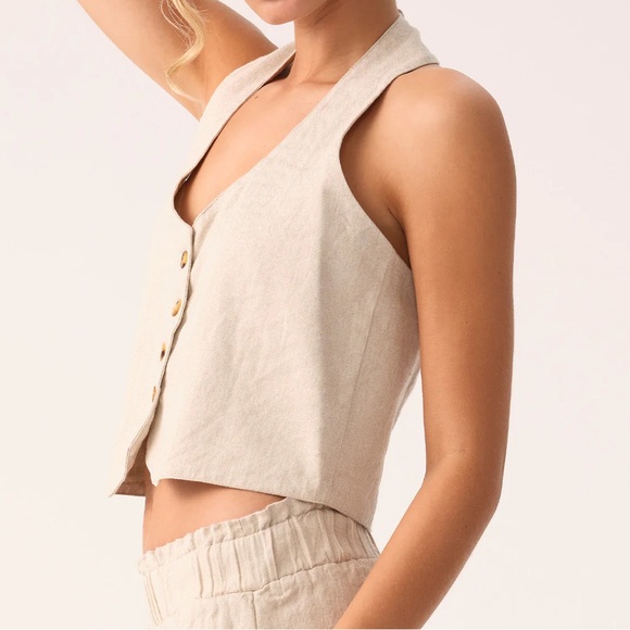 PQ Swim Tops - NWT PQ TAN PAYTON LINEN VEST
Size Small